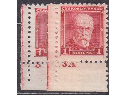1Kč červená, 2 roh. kusy s DČ 3,3A, Nr.260, **, ilustrační foto