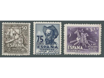 1947, 50C - 5.50 Pta série Den známky, MiNr.945-47, **