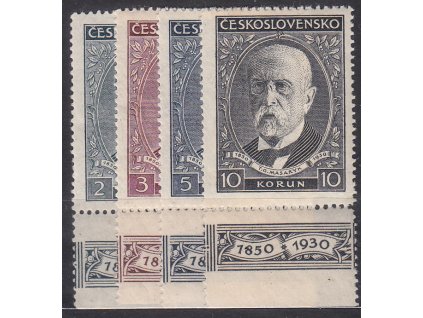 1930, 2-10Kč série TGM, dolní okraje, Nr.261-4, **, ilustrační foto