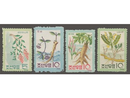 Korea-Nord, 1962, 5-10Ch série Květiny, MiNr.426-29, (*)