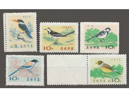 Korea-Nord, 1965, 4-40Ch série Ptáci, MiNr.642-46, **