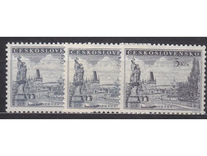 1953, 5Kčs Praha, 3 ks - odstíny, Nr.742a,b,c, **