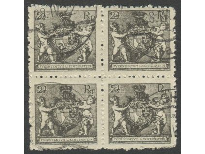 1921, 2 1/2 Znak, 4blok, MiNr.46B, razítkované, lehké faldy