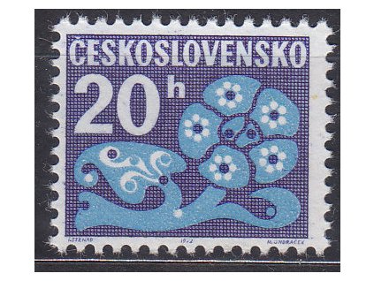 1971, 20h Doplatní, papír oz, Nr.DL93, **, nejvzácnější papír této emise