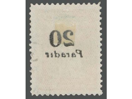 1929, 20 Pa/1 Ghr karmínová, obtisk přetisku, MiNr.880