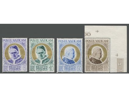 1951, 6-115L série Papež, MiNr.174-77, ** , archové vlomy