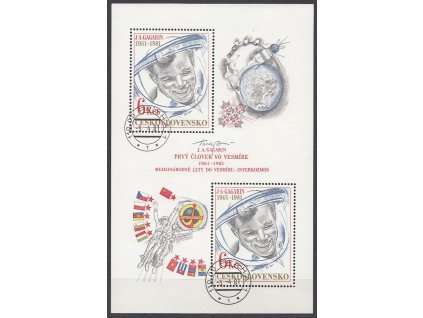 1981, 6Kčs aršík Gagarin, Nr.A2482, razítkované, denní razítko, ilustrační foto