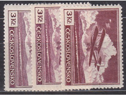 1930, 3Kč fialová, typ I,II,III, Nr.L10, **, ilustrační foto