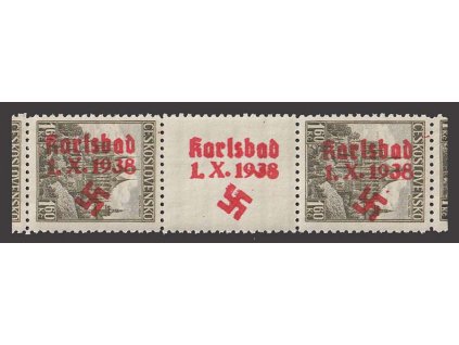 1.60Kč Kutná Hora, meziarší, přetisk Karlsbad, **