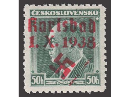 50h Beneš, přetisk Karlsbad, **