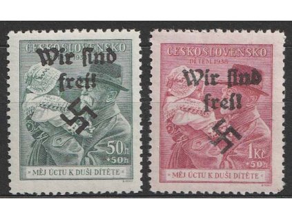 50h-1Kč Masaryk, přetisk Wir sind frei!, **