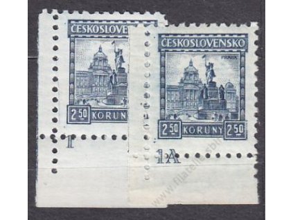 2.50Kč Praha, 2 roh. kusy s DČ 1,1A, **, ilustrační foto