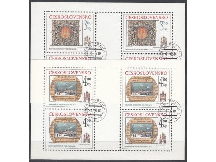 1984, 3-4Kčs PL - Bratislavské motivy, Nr.2650-1, razítkované, denní razítko, ilustrační foto
