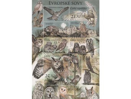 2015, 13-25Kč aršík Sovy, Nr.A853-56, **