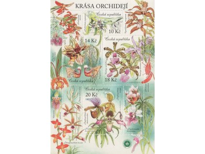 2012, 10-20Kč aršík Orchideje, Nr.A730-33, **