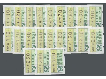 1981, 10-300Pf automatové známky, 21 kusů, MiNr.1, **