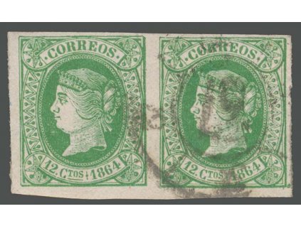 1864, 12 Cs Isabella, 2páska, MiNr.57, razítkované