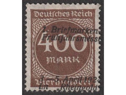 1924, 400 M přetisk 1. Briefmarken-Frühjarsmesse 1924, (*)