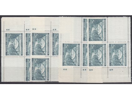 5K Bechyně, roh. miniatura ve 4bloku - 2 křížky, Nr.45, **