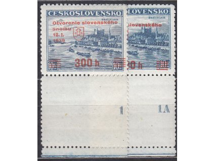 300h/10Kč Sněm, dolní kupony s DČ 1,1A, Nr.350, **