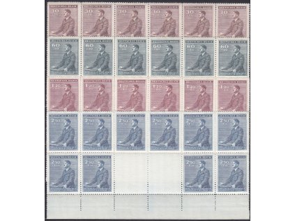 1942, 30h-2.50K Hitler, velké podkovy, dolní okraj, VK-6, Nr.74-7, **, 1.20K archový obtisk