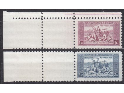 1934, 1-2Kč série KDM, levé kupony, Nr.281-2, **, výborná jakost