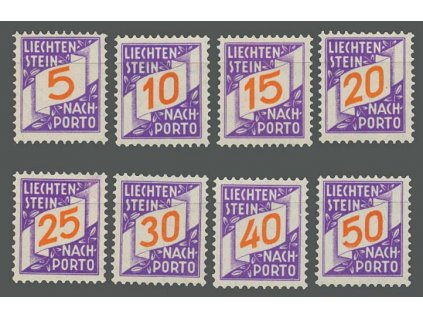 1928, 5-50 Rp doplatní série, MiNr.13-20, **/*