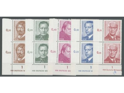 1973, 5-35Pf série Osobnosti, 2pásky, DZ, MiNr.1815-19, **