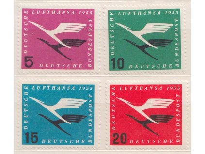 1955, 5-20Pf letecká série, MiNr.205-8, **