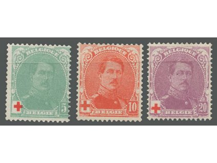 1914, 5-20C série Červený kříž, MiNr.107-9, * po nálepce