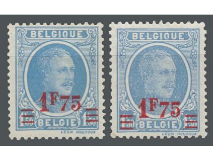 1927, 1.75Fr/1.50Fr Albert, 2 kusy - odstíny barev, MiNr.226, **