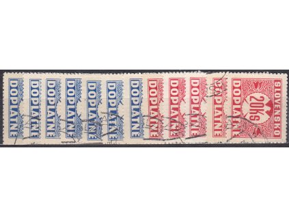 1939, 5h-20Ks Doplatní série, rastr, Nr.DL1-12, razítkované, ilustrační foto