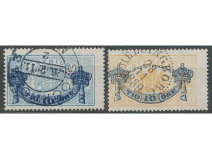 1889, 10Ö/12Ö-10Ö/24Ö služební série, MiNr.12-13, razítkované