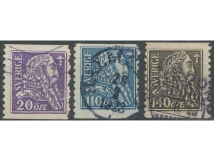 1921, 20-140 Ö série Wasa, MiNr.141-43, razítkované