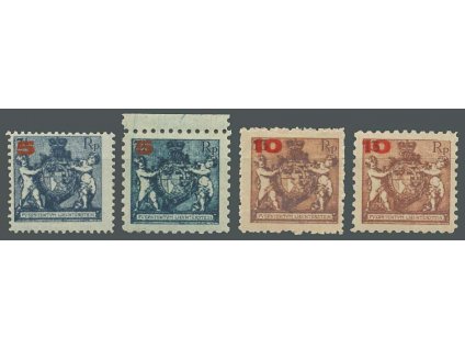1924, 5Rp/7 1/2R série, MiNr.61-2A,61-62B, **/*