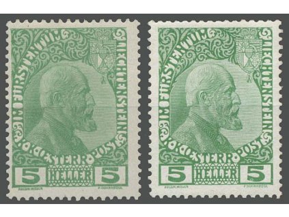 1912, 5 H Johann, 2 kusy - různé papíry, MiNr.1x,1y, **