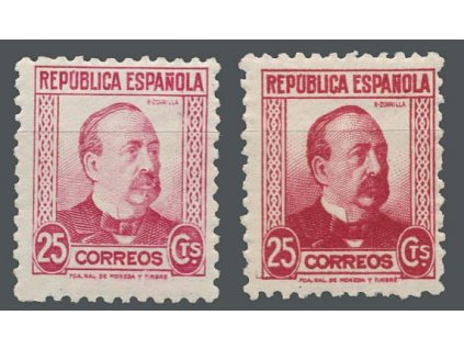 1933, 25 C Zomila, 2 ks - odstíny barev, MiNr.630, * po nálepce