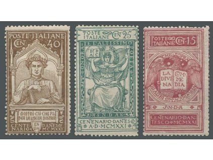 1921, 15-40C série Alighieri, MiNr.141-43, těžší *