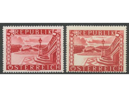 1945, 5 S Schönbrunn, 2 ks - obě varianty, MiNr.770I,770I, **