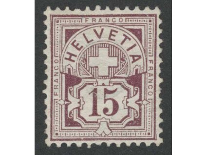 1882, 15 C Znak, MiNr.57, * po nálepce, lehký lom, dv