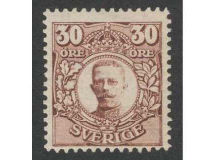 1911, 30 Ö Gustaf, MiNr.77, * po nálepce