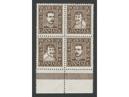 1924, 20 Q 300. let dánské pošty, 4blok, soutisk, **