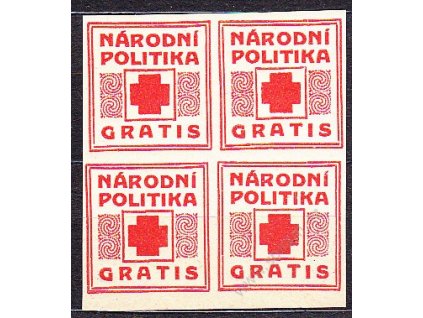 Novinová nálepka NÁRODNÍ POLITIKA GRATIS, 4blok, Nr.NN17, **/*, ilustrační foto