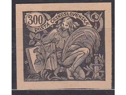 300h černá, nezoubk. ZT na nahnědlém papíru, Nr.166, bez lepu, ilustrační foto