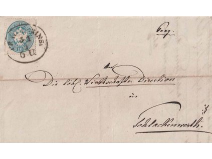 1864, oválné DR Prag Kleins, skládaný dopis