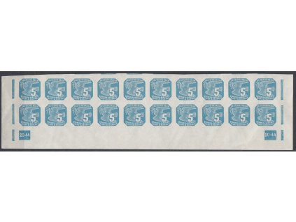 1943, 5h modrá, 20pás s DČ 20-44, Nr.NV11, **