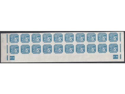 1943, 5h modrá, 20pás s DČ 21-44, Nr.NV11, **