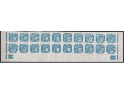 1943, 5h modrá, 20pás s DČ 25-44, Nr.NV11, **