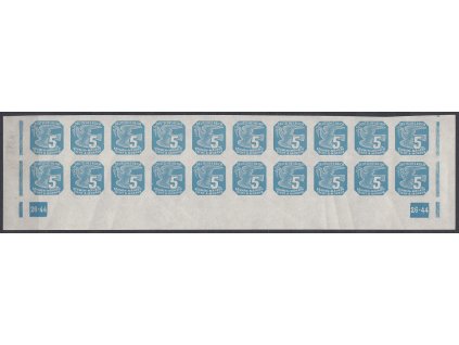 1943, 5h modrá, 20pás s DČ 26-44, Nr.NV11, **