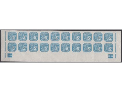 1943, 5h modrá, 20pás s DČ 28-44, Nr.NV11, **